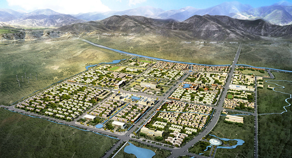 西藏自治区谢通门县引水入城概念规划方案图解